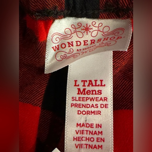 WONDERSHOP Men’s Lounge /
Pajama Set Red Buffalo Check, 💯 % Cotton NWT - Picture 2 of 16